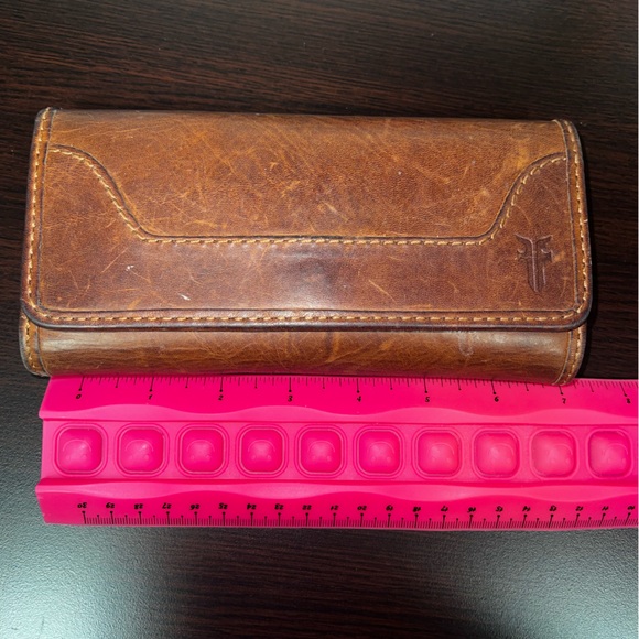 Frye Melissa Trifold Leather Brown Leather - Picture 8 of 9